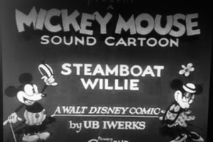 EVERYTHING COOL NOV 18 1928 STEAM BOAT WILLY STARING MICKEY MOUSE